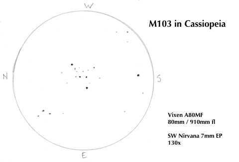 Sketch of M103 in Cassiopeia